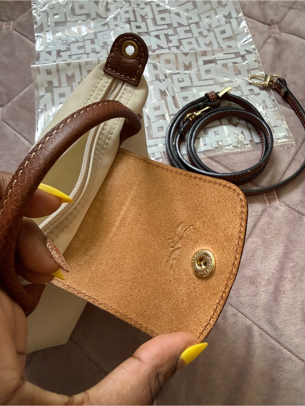LE PLIAGE ORIGINAL POUCH WITH HANDLE (converted to crossbody) - Picture 14 of 15